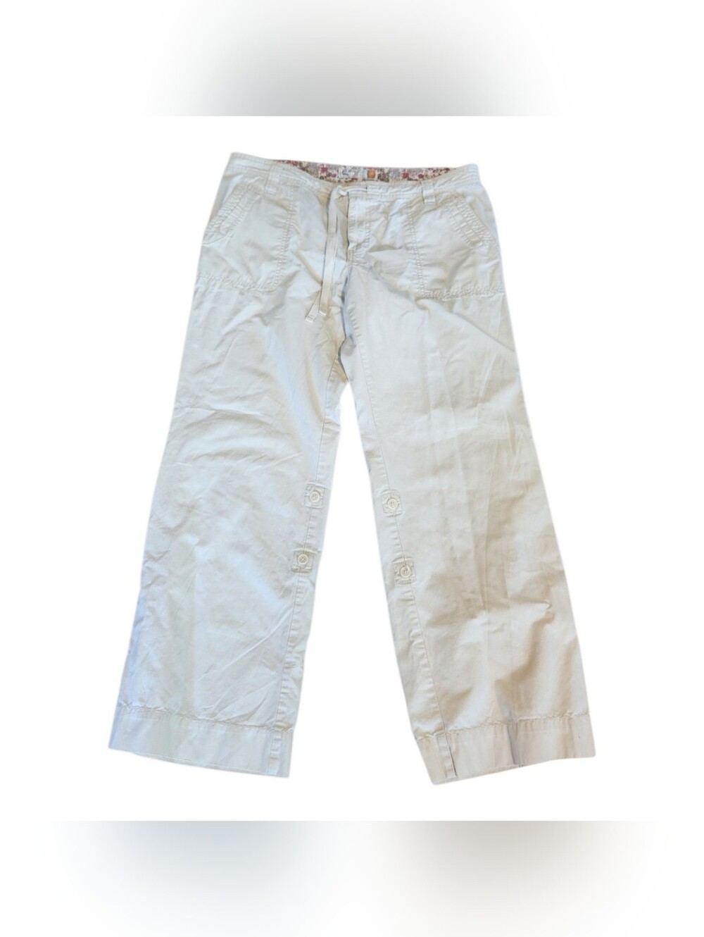 Y2K Old Navy Womens Size 12 Mid Rise Cargo Utility Pants Off White‎ Streetwear